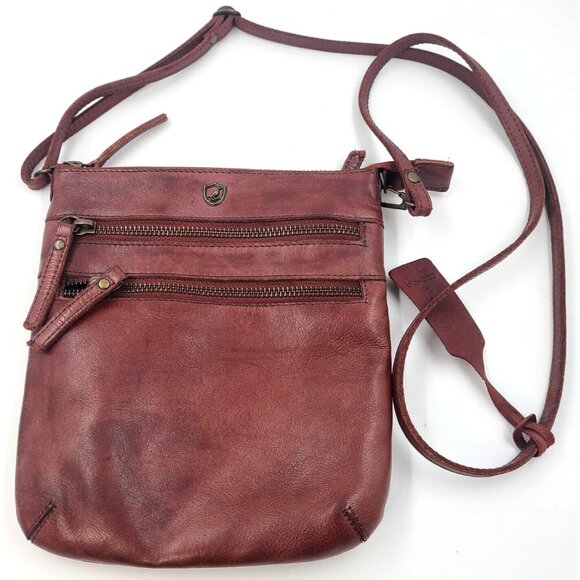 Cochoa Soft Pebbled Brown Leather Crossbody Bag Handbag Lots of Pockets Unused - Picture 1 of 10